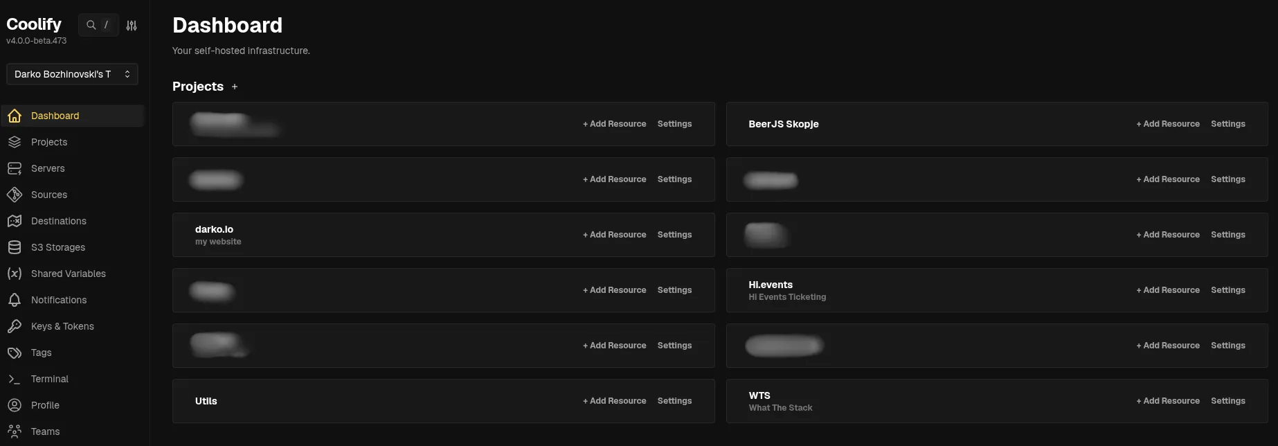 "Coolify Dashboard"