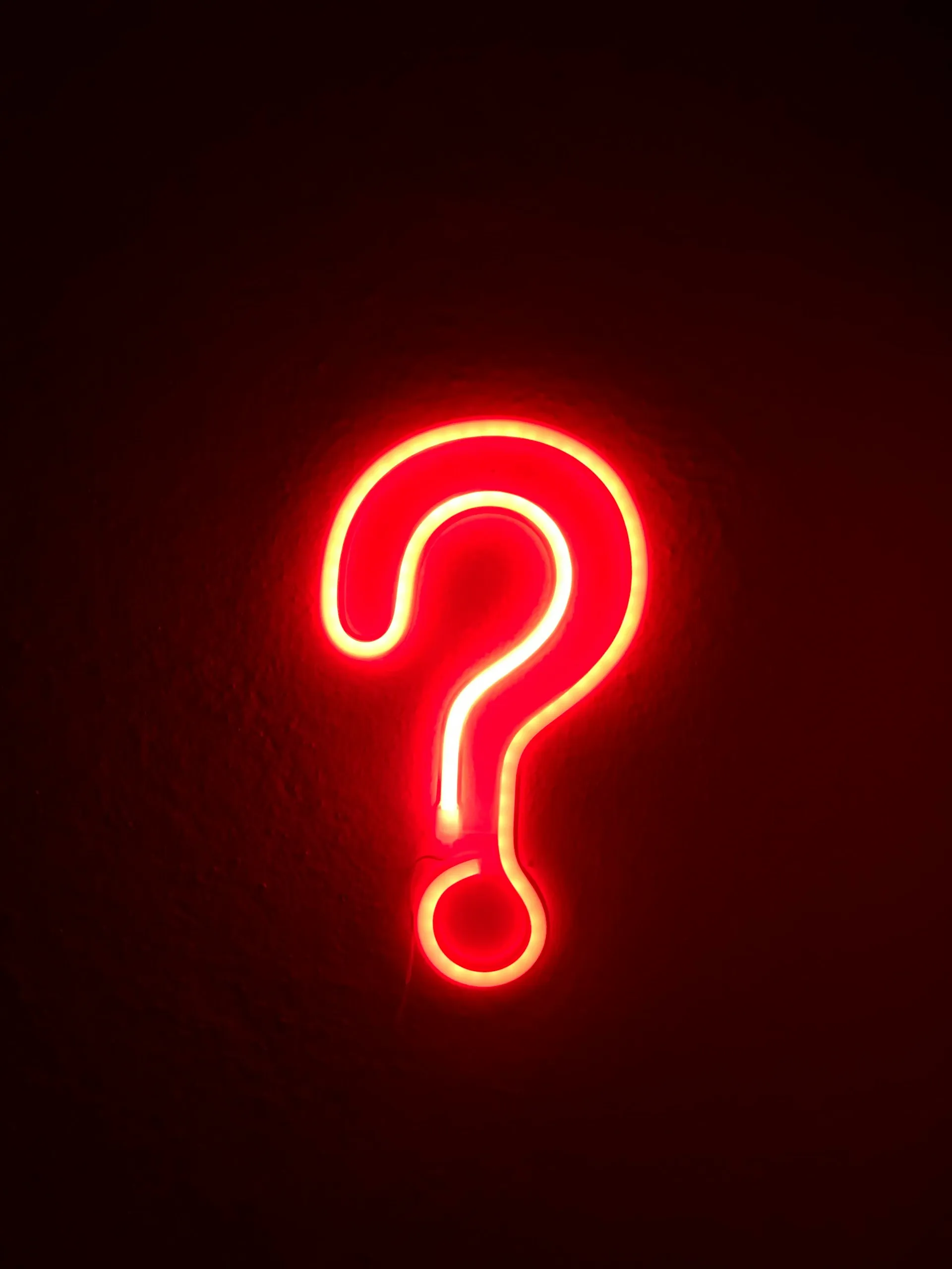 "Neon question mark"